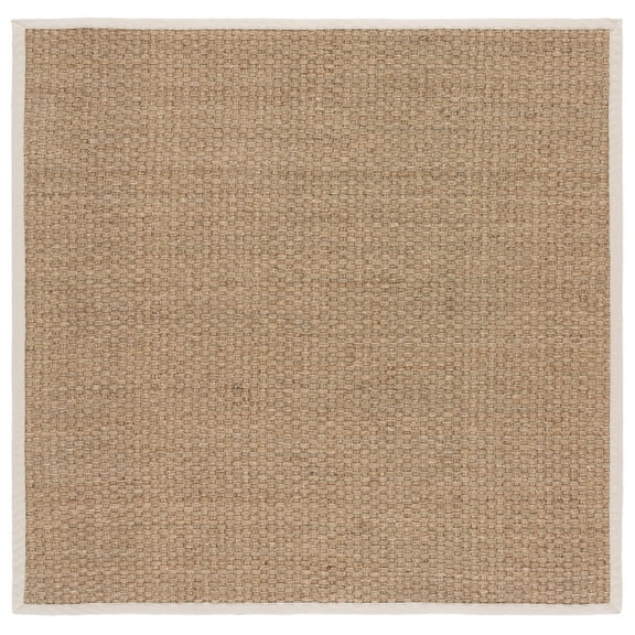 SAFAVIEH Natural Fiber Arbor Bordered Area Rug, Natural/Ivory, 5' x 5' Square
