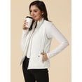 thumbnail image 3 of Día de San Patricio Chaleco Acolchado Ligero Con Cremallera Y Cuello Alto Para Mujer Marfil XL, 3 of 6