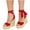 Red, variant on Womens Platform Espadrille Wedges Open Toe High Heel Sandals