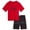 Red Black Shark, variant on Boys Rash Guard Set - 2 Piece UPF50+ Quick Dry Short Sleeve Swim Shirt & Swim Trunks for Boys