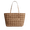 Tan, variant on Women's City Tote Straw Bag With Stripes And Charm