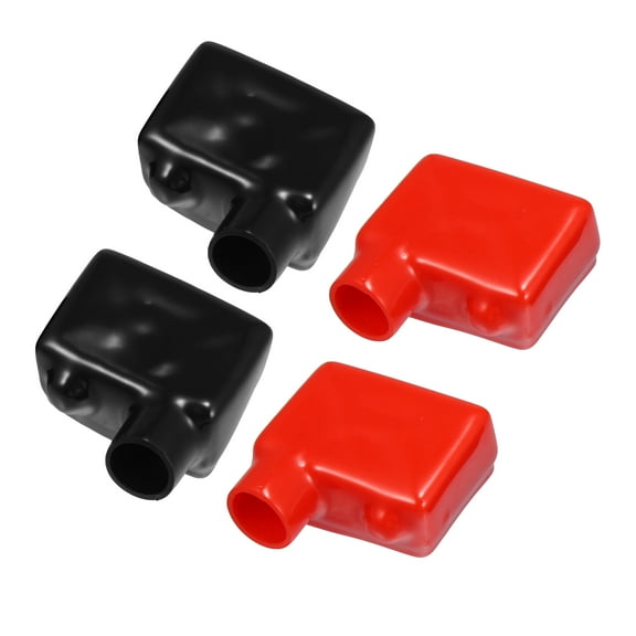 2 Pair Battery Terminal Cover Boot Protector Cable Lug Caps for Cars Boat 2.20"x1.61"x0.98" Black Red