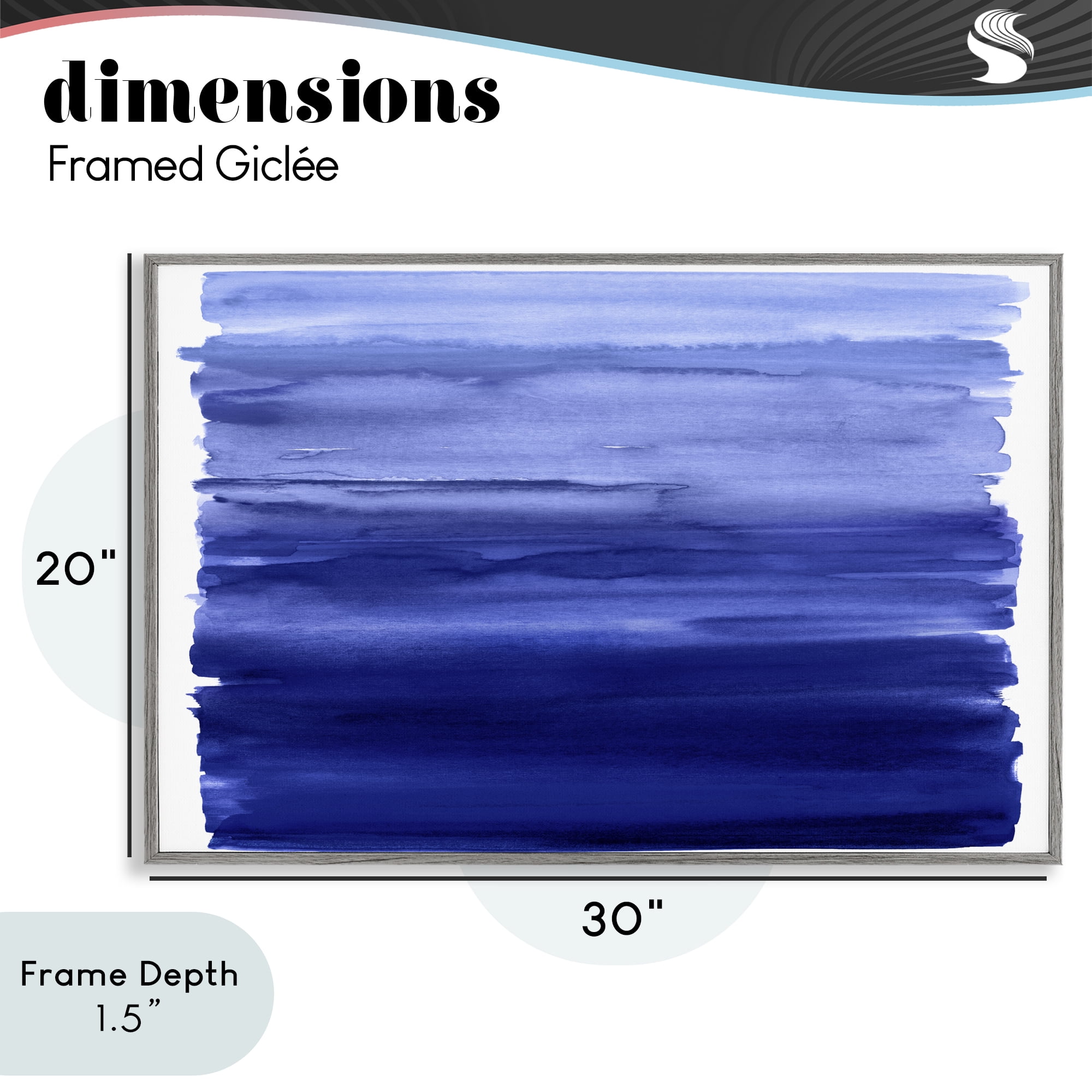 Stupell Industries Oceanic Ombre Blue Gray Framed Giclee Art, design by Allie Corbin