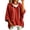 Inverlee Red-Sweatshirt, variant on Inverlee Waffle Knit Short Sleeve Hoodies for Women Oversized Drop Shoulder Pullovers Pockets Solid Loose Casual Hooded Tops White S-XXL