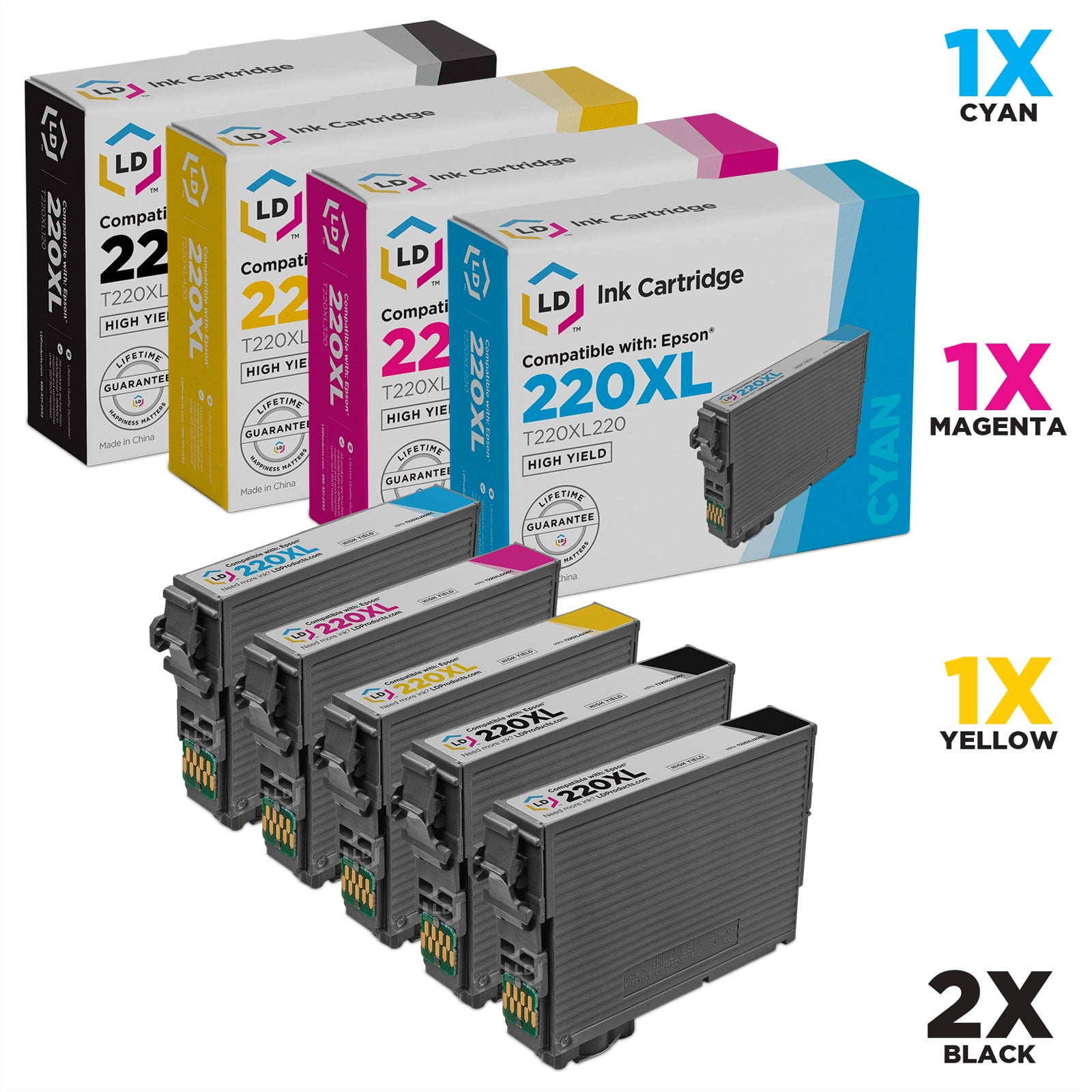5 x Ink Cartridges Non-OEM Alternative For Epson 202XL Multi Pack B,PB,C,M 