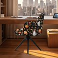 thumbnail image 3 of Xixirimido Halloween Ghost Cat Pumpkin Pattern Swivel Office Armrest Chair Covers Stretch Dining Chair Cover, Mid-Back Desk Chair Slipcover Removable Accent Armchair Protector, 3 of 7