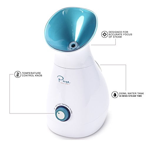 NanoSteamer - Large 3-in-1 Nano Ionic Facial Steamer with Precise Temp Control - 30 Min Steam Time - Humidifier - Unclogs Pores - Blackheads - Spa Quality - Bonus 5 Piece Stainless Steel Skin Kit - Walmart.com - Walmart.com