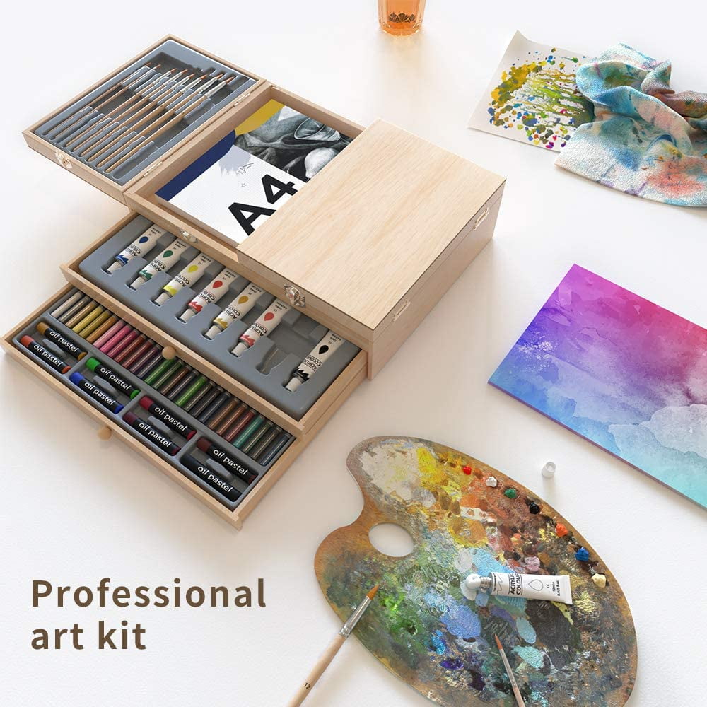 Professional Art Set, Art Supplies in Portable Wooden Case, 83 Pieces  Deluxe Art Set for Painting & Drawing, Art Kit for Kids, Teens and  Adult/Gift - Imported Products from USA - iBhejo