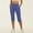 A525 Blue, variant on Capri Slim Fit Trousers for Women High Waisted Tummy Control Leggings Stretchy Cropped Yoga Pants Side Cargo Pocket Workout Activewear