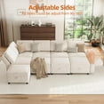 thumbnail image 5 of 9-Seat L-Shaped Sectional Sofa, Modular Design with Removable Storage Ottoman, Convertible Sleeper Couch for Living Room, Bedroom and Apartments, Beige Color, 5 of 8