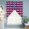 thumbnail image 6 of Swag Valance Curtains for Windows, 4th of July Light Filtering Kitchen Curtains, Independence Day Red Blue White Plaid Checkered Window Treatment Valances for Living Room, 36x36 - 2 PCS, 6 of 9