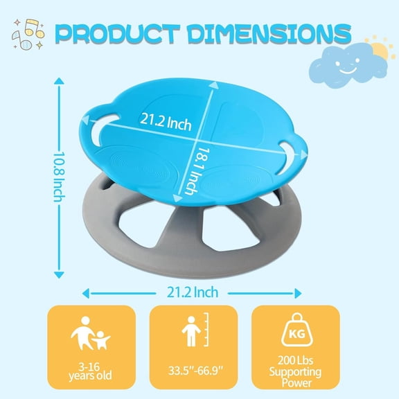 Spinning Chair for Autistic Kids, Upgrade Handle Sensory Chair, Autism & ADHD Chair, Kid's Furniture, Autism Sensory Products for Kids (Blue)