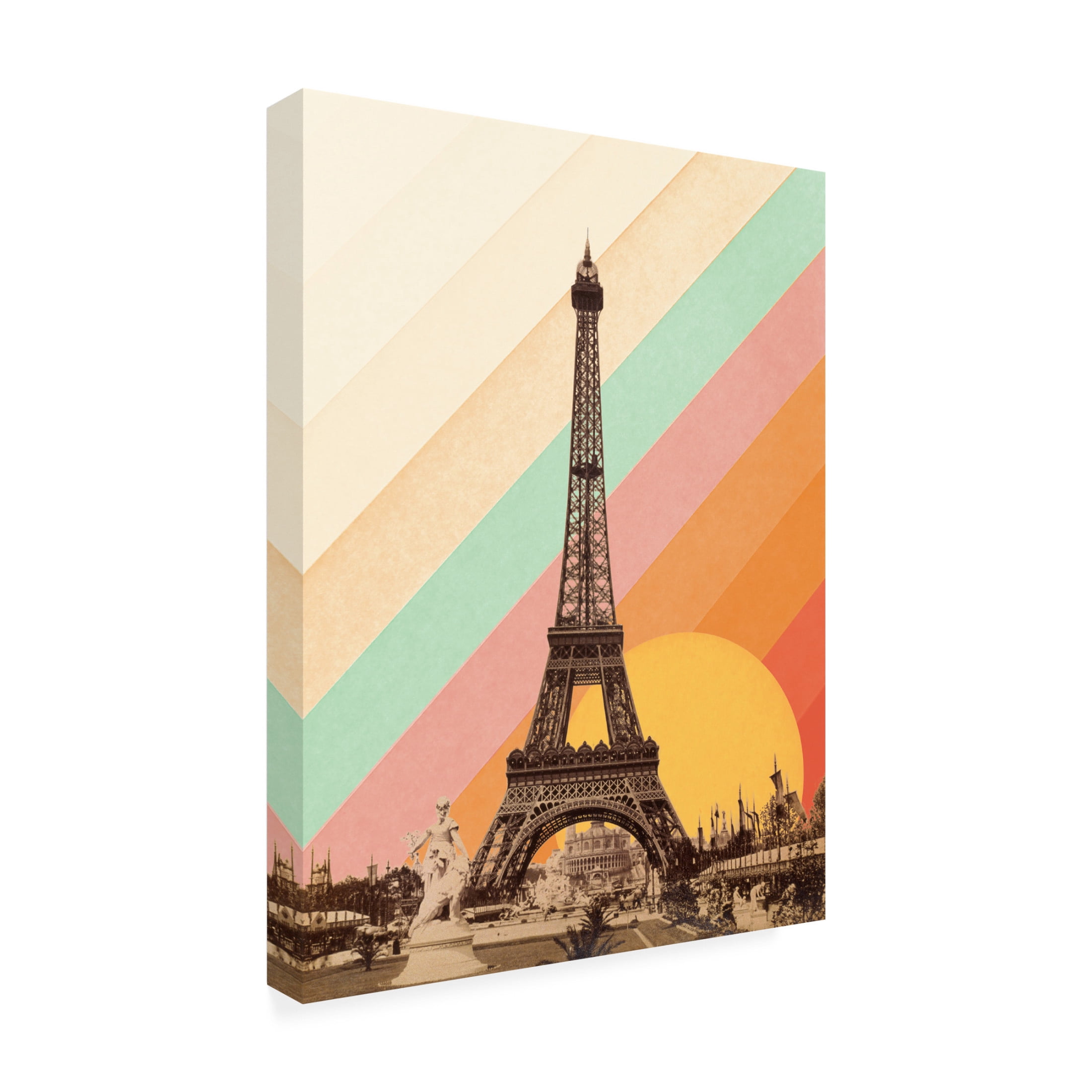 Trademark Fine Art Florent Bodart Eiffel Tower Rainbow Canvas Wall Art