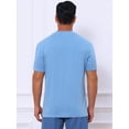 thumbnail image 3 of DARING DIVA Men's Casual Summer Short Sleeves Button Henley Basic Tee L Light Blue, 3 of 7