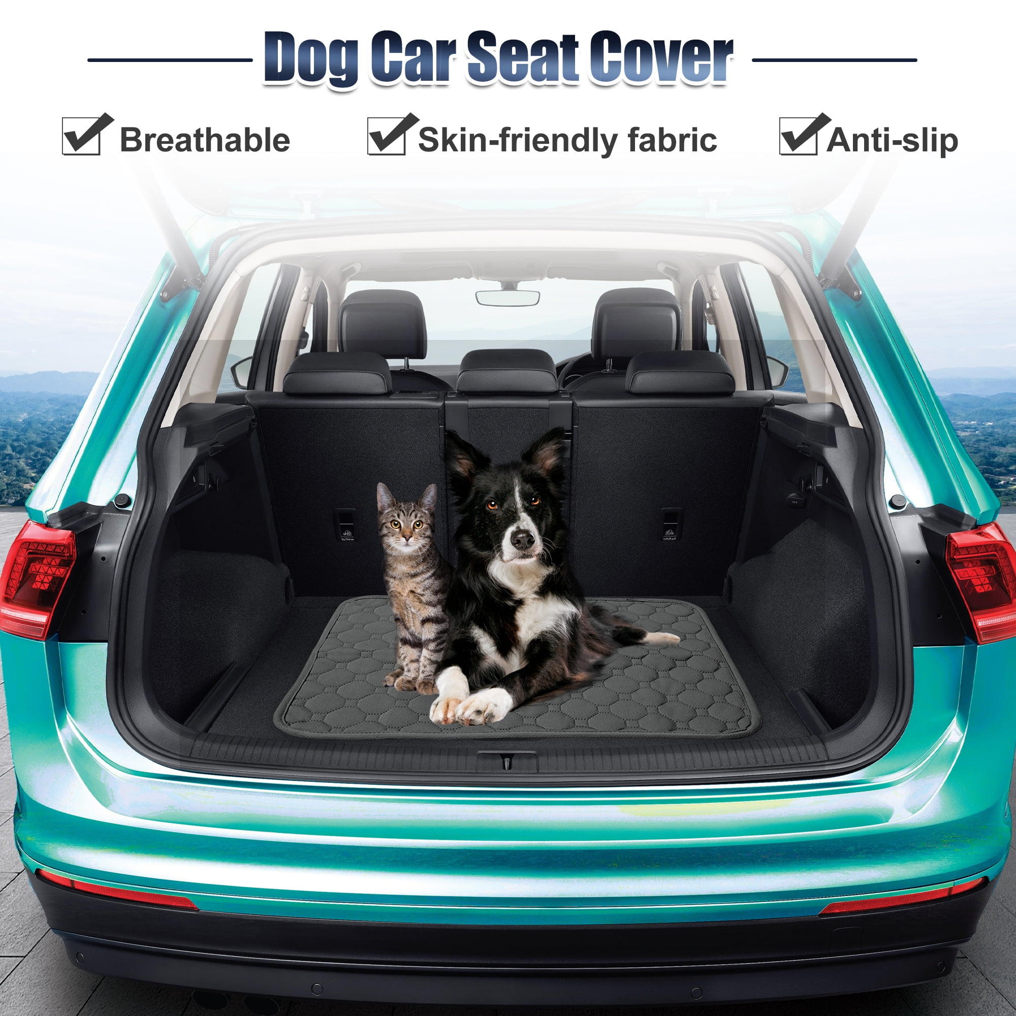 Unique Bargains Reuse and Nonslip Dog Seat Cover for Dogs Gray 19.69"x13.78"