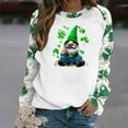 thumbnail image 4 of St. Patricks Day Shirts for Women Long Sleeve Crewneck Sweatshirt Irish Gnome with Shamrock Print Tops Cute Graphic Pullover, 4 of 5