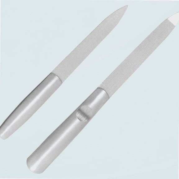 2 Pieces Stainless Steel Nail Files, Reusable Manicure Filer for Natural Nails, Metal Nail File Buffer Manicure Pedicure Tools for Fingernail Toenail, Great for Home Salon Or Travel Use