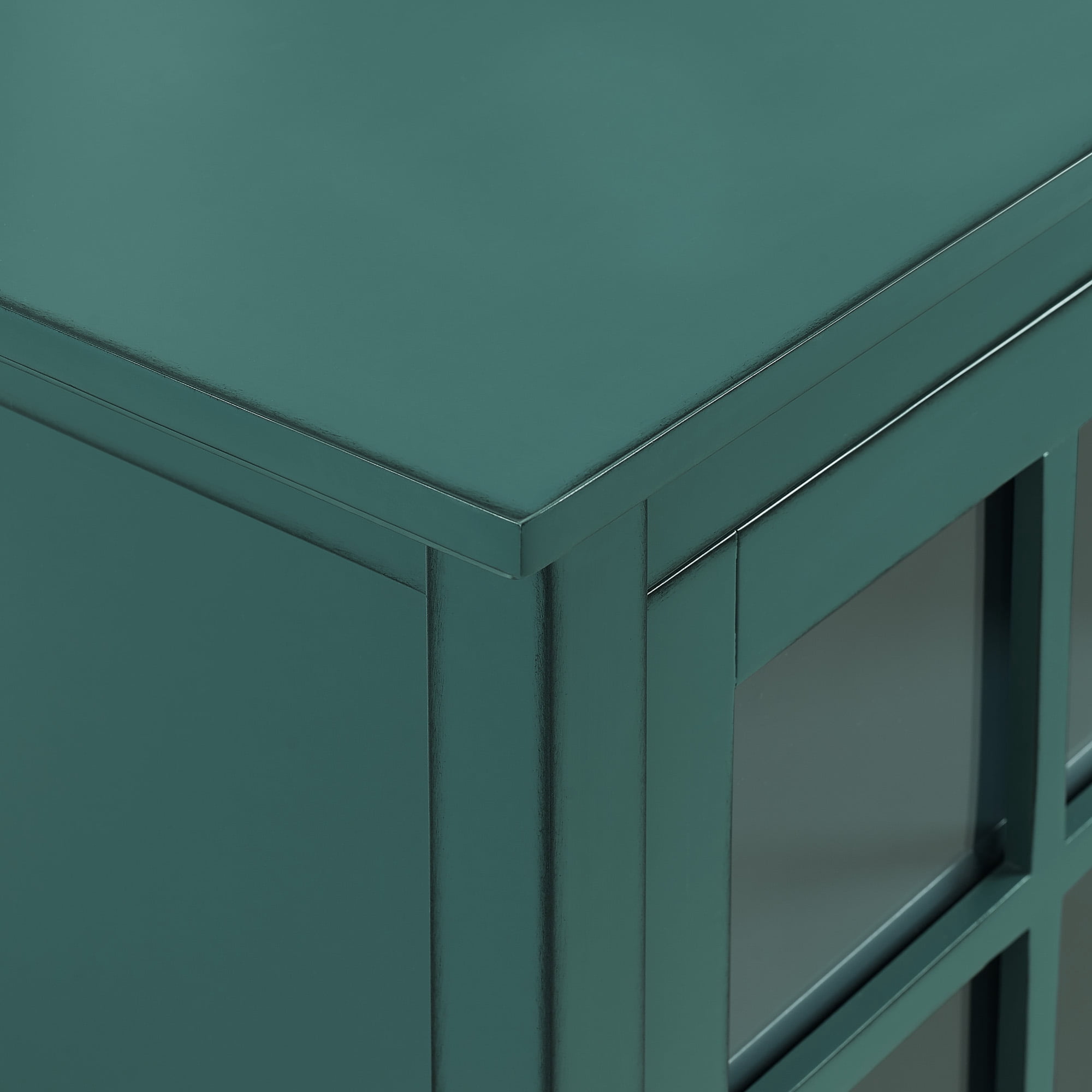 Manor Park Modern 52” Glass Door Dining Buffet Table, Dark Teal