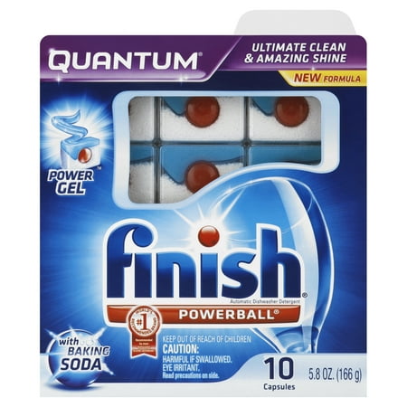 Finish Quantum Dishwasher Detergent with Baking Soda, 10 Count