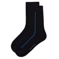 thumbnail image 6 of MeMoi Boys Dual-Stripe Cotton-Rich Fine-Gauge Crew Sock - Boys - Male, 9-11, Black, 6 of 6