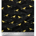 thumbnail image 1 of Soimoi Poly Georgette Fabric Leaves,Branches & Canary Bird Fabric Prints By Yard 42 Inch Wide, 1 of 1