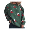 thumbnail image 3 of Women's Ugly Christmas Sweater Xmas Socks Printed Long Sleeve Crewneck Knitted Jumper Pullover Tops, 3 of 6