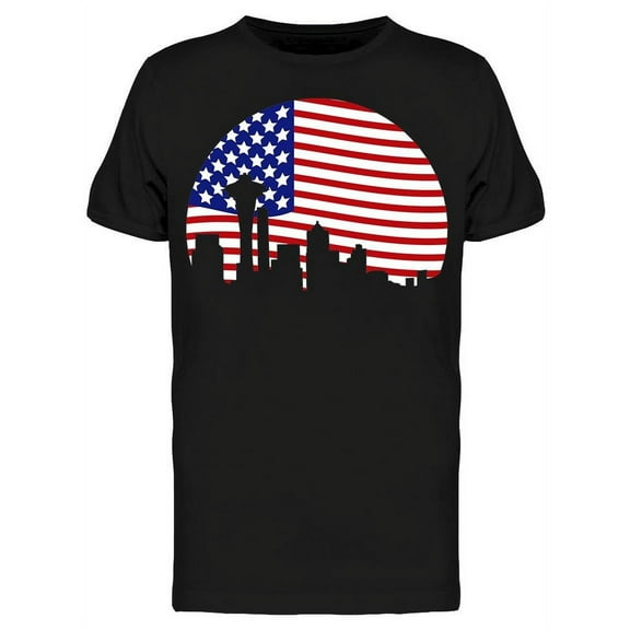 Seattle, Skyline Silhouette T-Shirt Men -Image by Shutterstock, Male Medium
