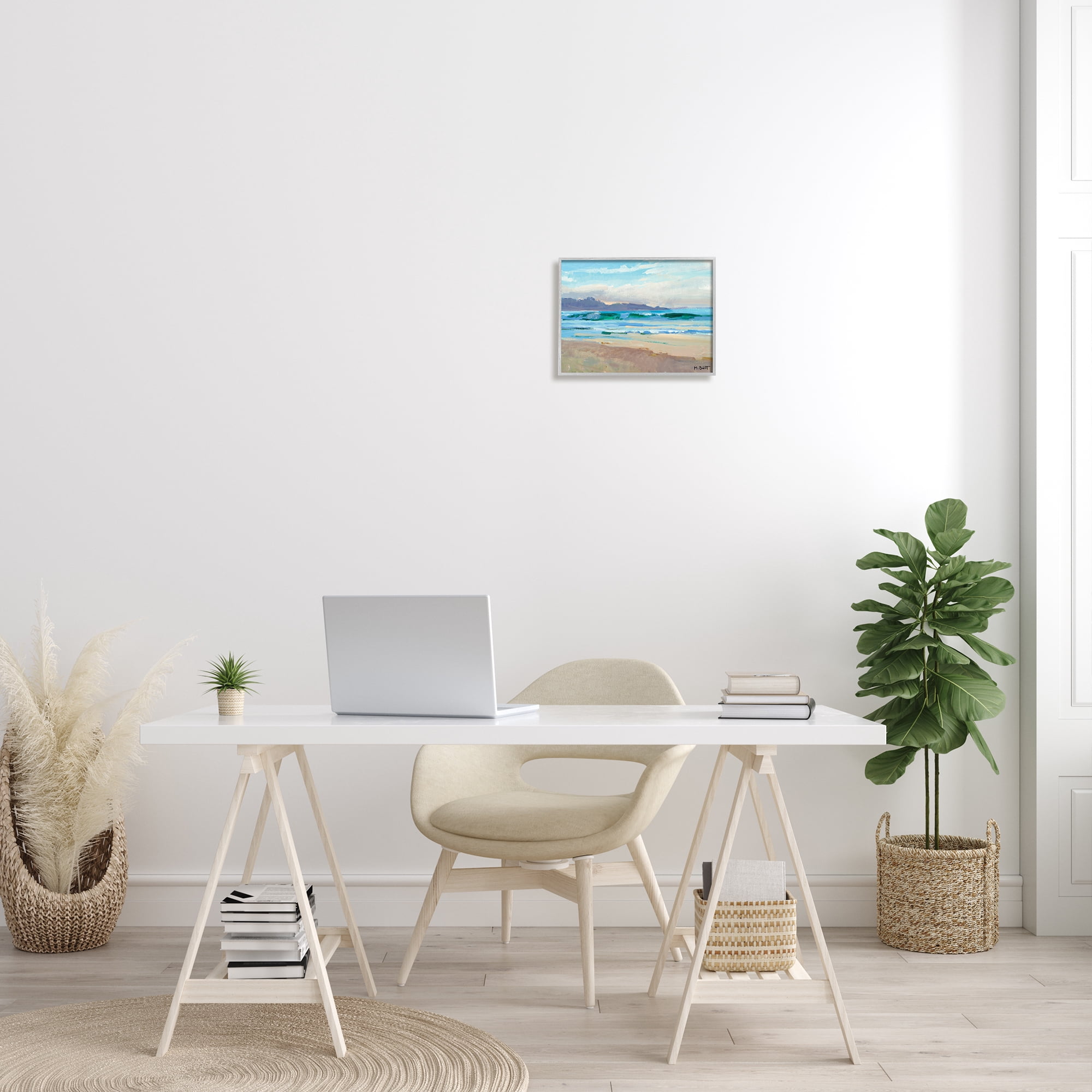 Stupell Home Décor Industries Beach Side Wave Caps Soft Contemporary Landscape, 11 x 14, Designed by Marcia Burt