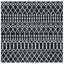 SAFAVIEH Blossom Aspen Geometric Wool Area Rug, Black/Ivory, 6' x 6' Square