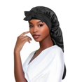 thumbnail image 4 of Women Bonnet Sleeping Hat Long Tail Braid Hair Night Sleep Cap Head Shower Caps for Sauna Bathing Bo, 4 of 5