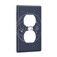 thumbnail image 2 of Yayeee Duplex Wall Plate 1-Gang 4.5"x2.7" Home Receptacle Light Switch Decorative Outlet Cover, White Cat Planet, 2 of 7