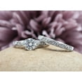 thumbnail image 3 of AFFY 1.50CT Moissanite Diamond Engagement Bridal Ring Set in 14K White Gold over Sterling Silver-5, 3 of 8