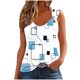 thumbnail image 2 of Puntoco Camiseta sin mangas con cuello cuadrado y estampado para mujer Camiseta holgada sin mangas, 2 of 4