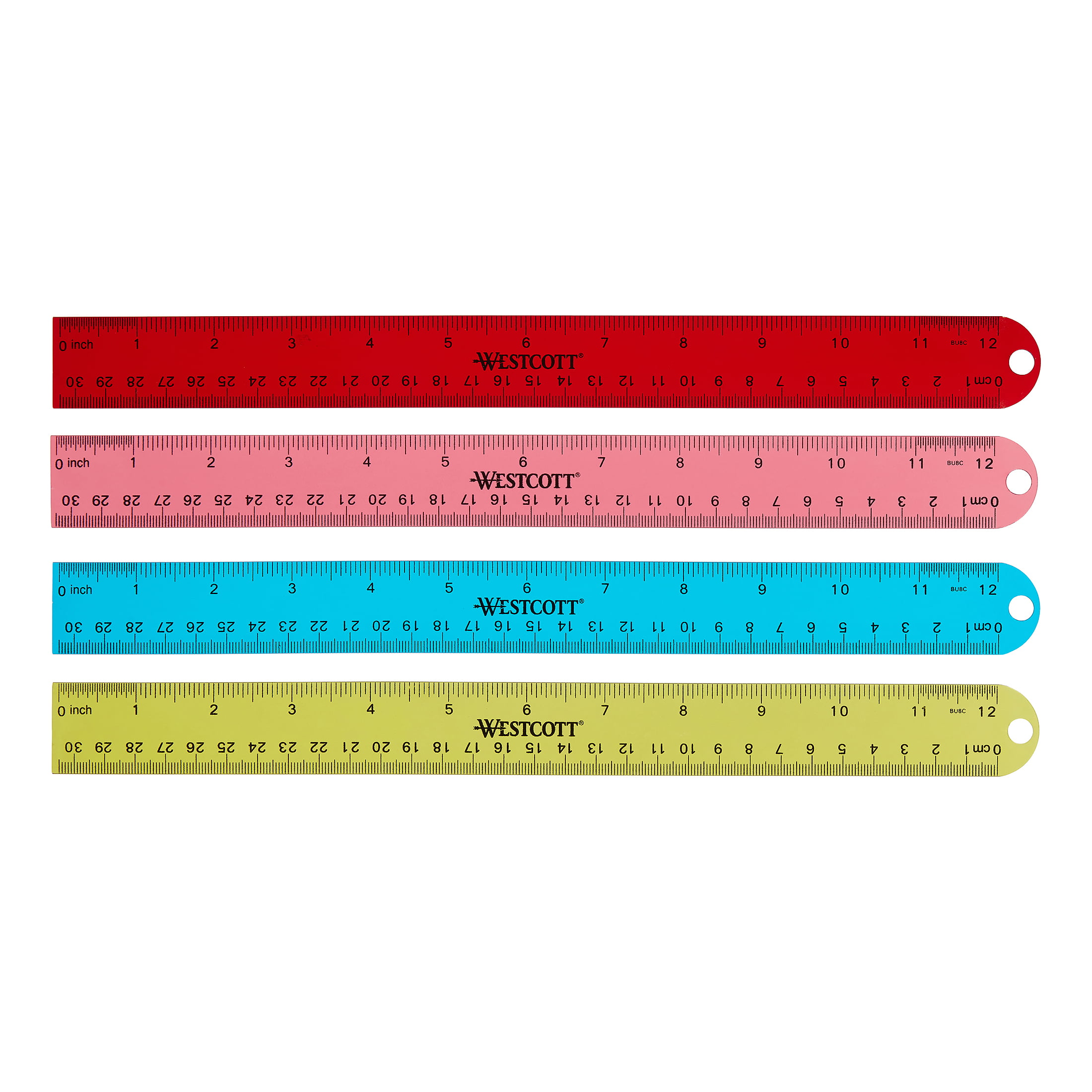 926072-5 Westcott Ruler: Inch/Metric, 1/8 in, 36 in Lg , 914 mm Lg