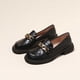 thumbnail image 3 of Guardurnaity Mocasines con cadena de Metal británica para mujer, zapatillas elegantes a rayas antideslizantes, resistentes al desgaste, para Calzado Negro, 3 of 6
