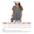 thumbnail image 5 of Camiseta de manga corta para mujer, cuello redondo, parte delantera torcida, ajuste holgado, Color puro, Top informal de verano, 5 of 5