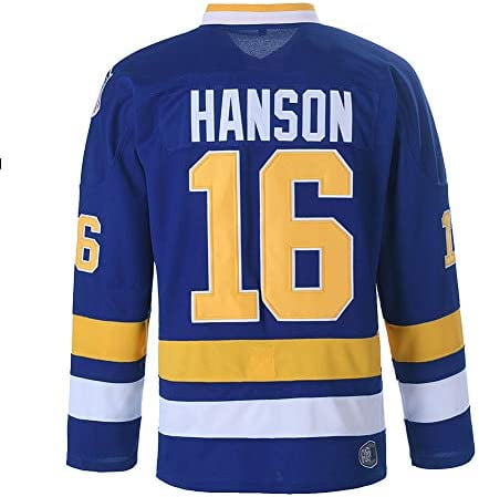  Hanson Brothers Hockey Jersey 16 Charlestown Chiefs 17 Jeff  Slap Shot 18 Movie Hockey Jersey Blue White S-3XL (16 Blue, Small) :  Clothing, Shoes & Jewelry