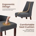 thumbnail image 5 of Upholstered Dining Chair Wood Mid Century Side Chair for Kitchen Desk, Dining Room and Restaurant, Set of 4, Dark Gray, 5 of 10