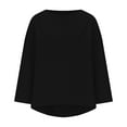 thumbnail image 7 of Kovlvoll Plus Size Tops for Women Crew Neck Long Sleeve Shirts Loose Lightweight Casual Solid Color T-Shirt, 7 of 7