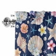thumbnail image 4 of Window Valance for Kitchen,Ocean Starfish Shell Conch Pearl Rod Pocket Curtain Valances Short Curtains Drapes Panel,Summer Navy Blue Back Window Treatment Topper for Living Room Bathroom Bedroom, 4 of 9