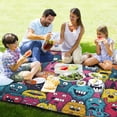 thumbnail image 4 of Monsters Colorful Beach Blanket Outdoor Picnic Blanket 78"x 78" Waterproof Foldable for Beach Camping Travel Hiking Grass Lawn Park, 4 of 5