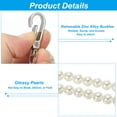 thumbnail image 4 of Imitation Pearl Bead Purse Chain 39" with Metal Buckle for DIY Handbag Chain Replacement, Silver, 4 of 5