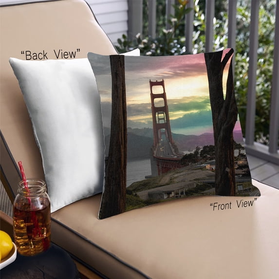 Ahgly Company Sites Golden Gate Bridge Outdoor Throw Pillow, 18 inch by 18 inch