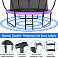 thumbnail image 4 of YORIN Trampoline for 2-3 Kids, 8FT 10FT Trampoline for Adults with Enclosure Net, Basketball Hoop, Ladder, 800LBS Outdoor Recreational Trampoline with Light, Sprinkler, Socks, Heavy Duty Trampoline, 4 of 7