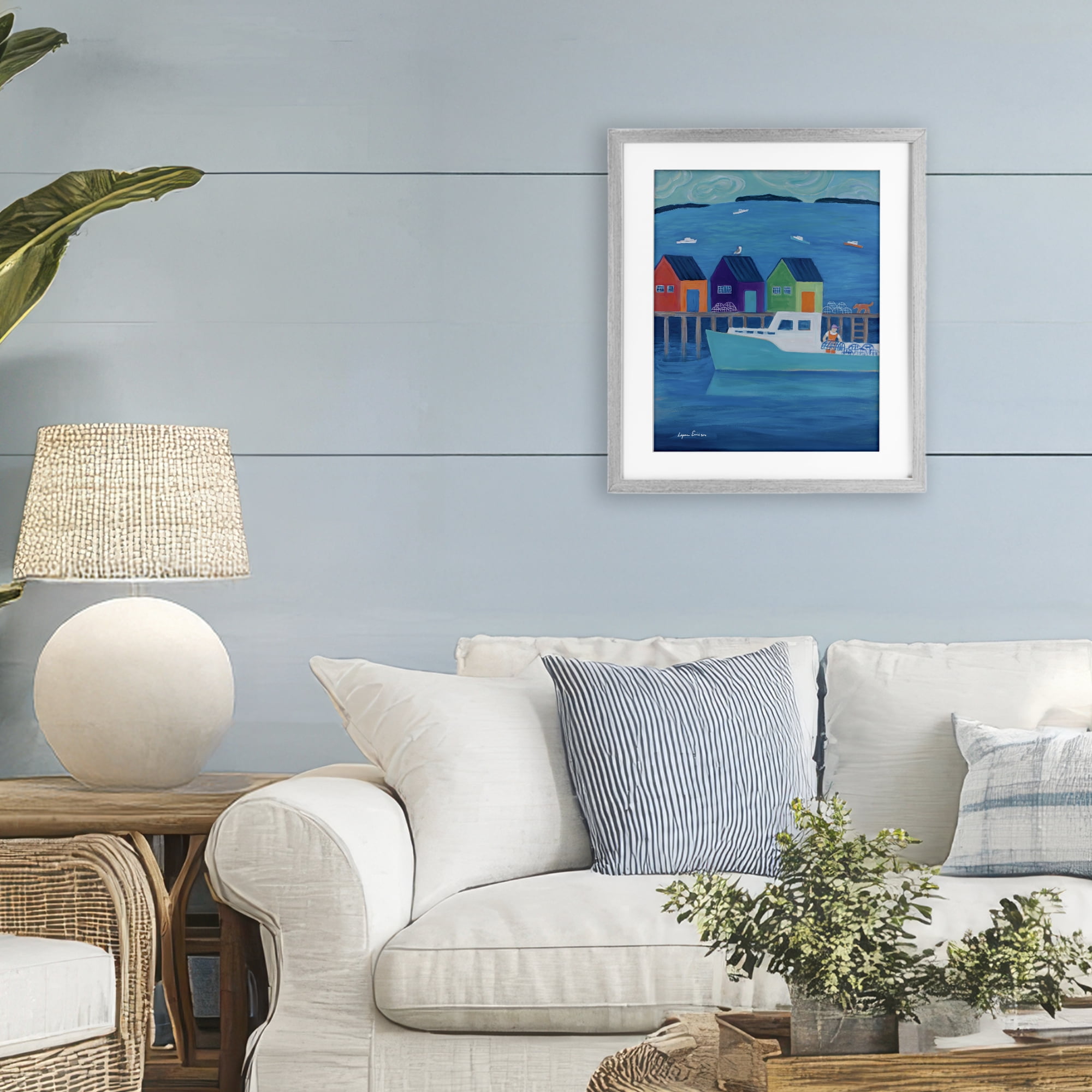 Stupell Industries Out Hauling Traps Gray Framed Print Under Glass, design by Lynn Ericson Fine Art
