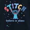 thumbnail image 2 of Girl's Lilo & Stitch Believe in Aliens Stitch  Graphic Tee Navy Blue Small, 2 of 4