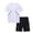 White, variant on Gyexs Boys Sport Tracksuit Set for Ages 12-16 Breathable Quick Drying Athletic Shirt & Shorts with Stripes for Running, Basketball Black, 13-14 Years