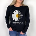 thumbnail image 4 of Love in Faith | I Can Do All Things Daisy Long Sleeve | Black | Christian T-Shirts for Women | Faith Based Apparel |Christian Gifts, 4 of 7