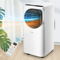 FOHERE 12000 BTU Portable Air Conditioner for Room and Heater up to 450 Sq.Ft, 4 IN 1 All Season AC Portable Air Conditioner with Remote Control and Window Kit Included, White