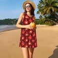thumbnail image 3 of Easygdp Christmas Red Balls para Vestido Transpirable de Mujer, Vestido Suelto de Manga Corta con Pliegues y Bolsillos para el Verano, 3 of 7